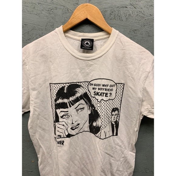 Thrasher Men’s M White Graphic Skate T-Shirts Lot of 2 Comic Style Tees - Picture 3 of 16